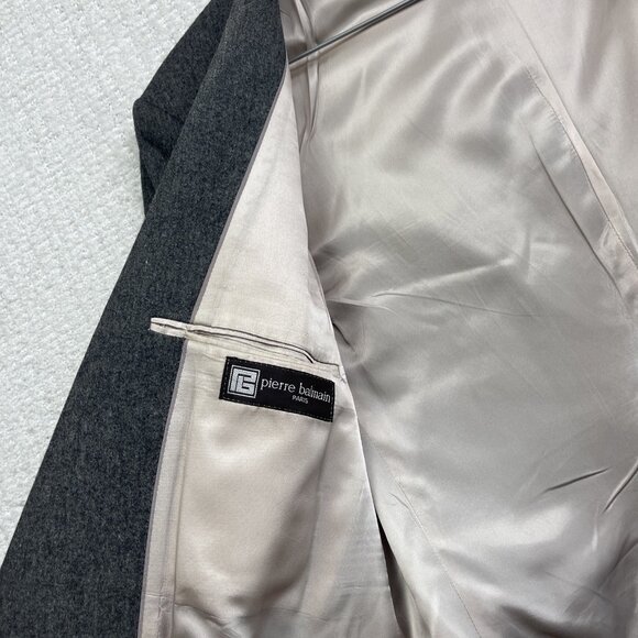 Pierre Balmain Gray Wool Double Breasted Sport Coat Blazer Men’s Sz 40R Classic - Picture 8 of 16